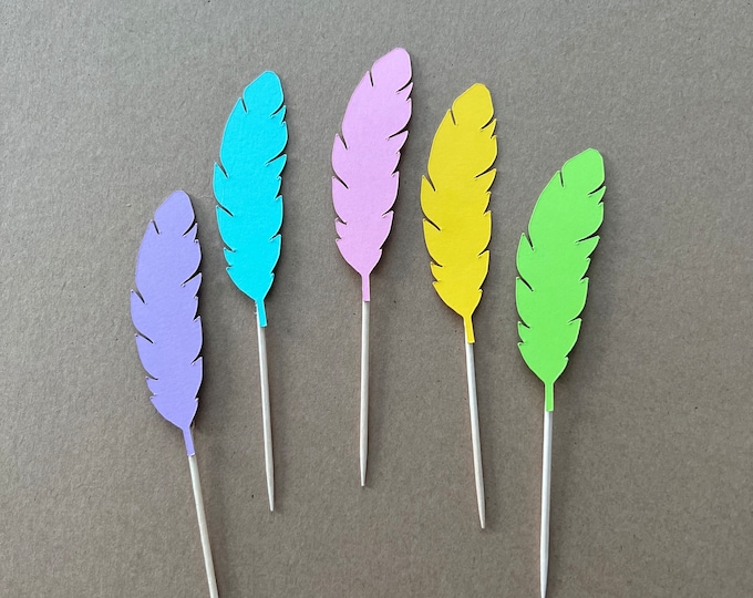 feather cupcake toppers, Feather toppers, Feather cake toppers, Feather confetti, feather party decorations, feather loose confetti