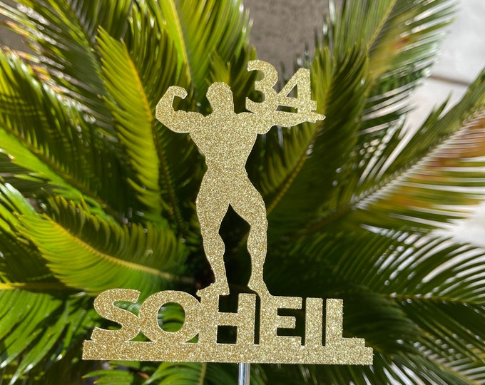 Body builder cake topper, body building cake topper, body builder birthday cake topper, body building birthday cake topper, body building