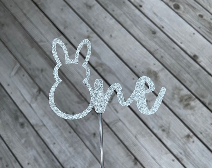 Easter first birthday cake topper, bunny first birthday cake topper, some bunny is one cake topper, bunny cake topper