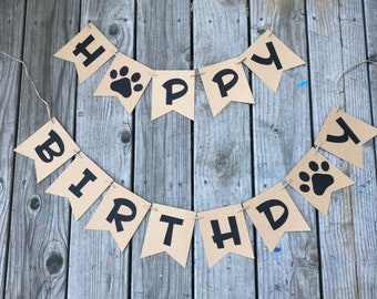 Paw Print Birthday Banner