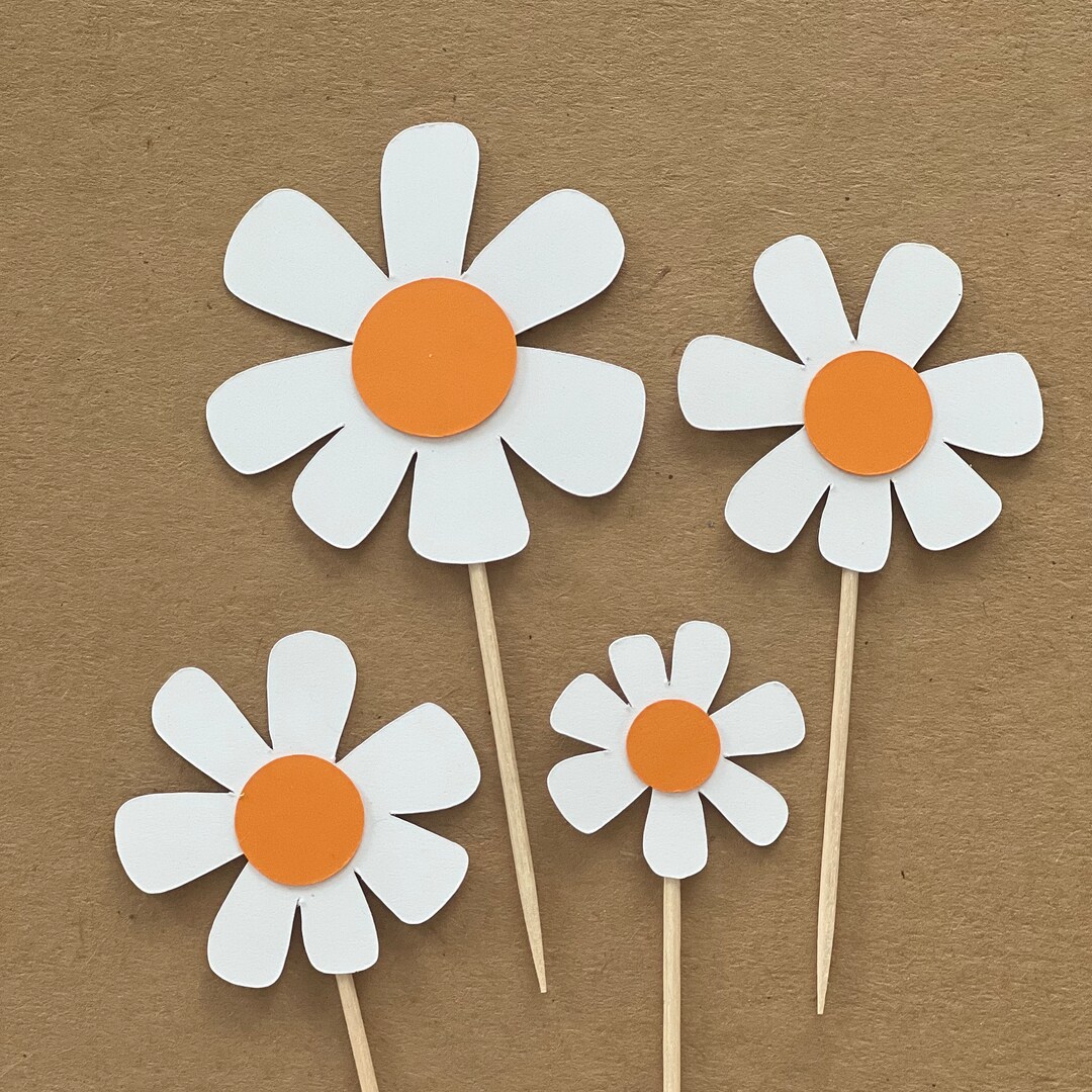 Daisy Cupcake Toppers, Daisy Toppers, Flower Cupcake Toppers, Flower
