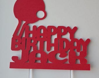 Ping Pong Birthday Cake Topper: Paper Table Tennis Party Decor