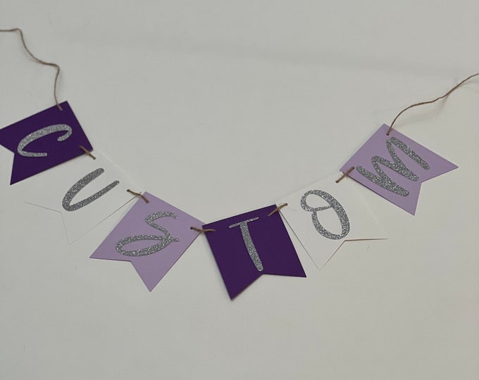 Ombré banner, purple ombré banner, lavender banner, purple custom banner, ombré purple birthday banner, purple banner, purple shade banner