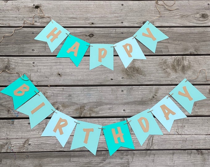 Turquoise banner, turquoise birthday banner, teal banner, mint green banner, aquamarine banner, mint green birthday banner, teal birthday