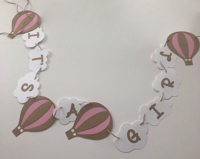 hot air balloon banner, hot air balloon birthday banner, hot air balloon baby shower, hot air balloon party decorations, custom banner