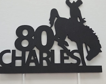 Bucking Horse Cake Topper: Cowboy Rodeo Birthday Party Decor