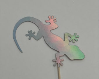 Lizard Cupcake Toppers: Gecko Birthday Party Decor (Set of 12)