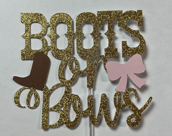 Boots or Bows Cake Topper: Western Gender Reveal Party Decor