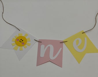Sun 'One' Birthday Banner: Handcrafted Sunny Party Decor
