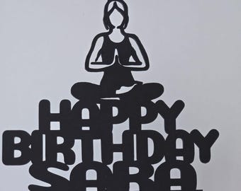 Yoga Birthday Cake Topper: Personalized Yogi Party Decor
