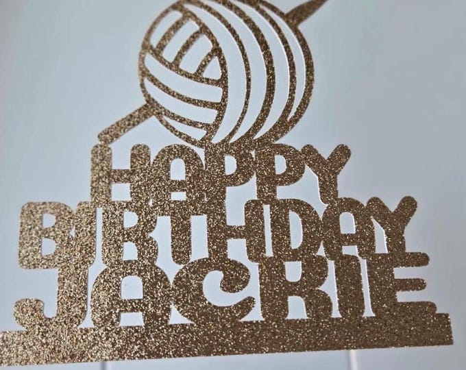 Knitting cake topper, Crochet cake topper, Crocheting cake topper, Yarn cake topper, Ball or yarn cake topper, Crochet birthday cake topper