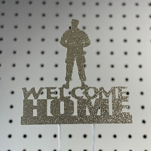 Soldier cake topper, welcome home soldier cake topper, welcome home cake topper, soldier topper, soldier birthday cake topper