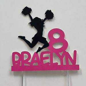 Cheer cake topper, Cheerleader cake topper, Cheerleading cake topper, Poms cake topper, Cheer birthday cake topper, cheerleading birthday