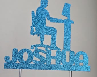 Programmer Cake Topper: Computer Tech, IT, Customizable Colors