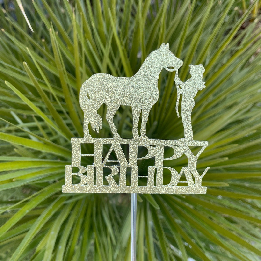 Horse Cake Topper, Horse Birthday Topper, Woman and Horse Cake Topper