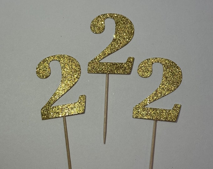 Two cupcake topper, second birthday cupcake toppers, two cupcake toppers, 2nd birthday cupcake toppers, number cupcake toppers, set of 12