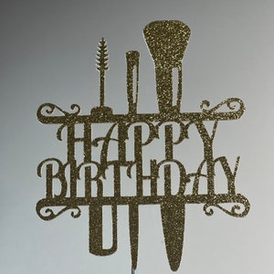 Makeup cake topper, makeup artist cake topper, makeup topper, makeup birthday cake topper, mua cake topper, mua birthday cake topper