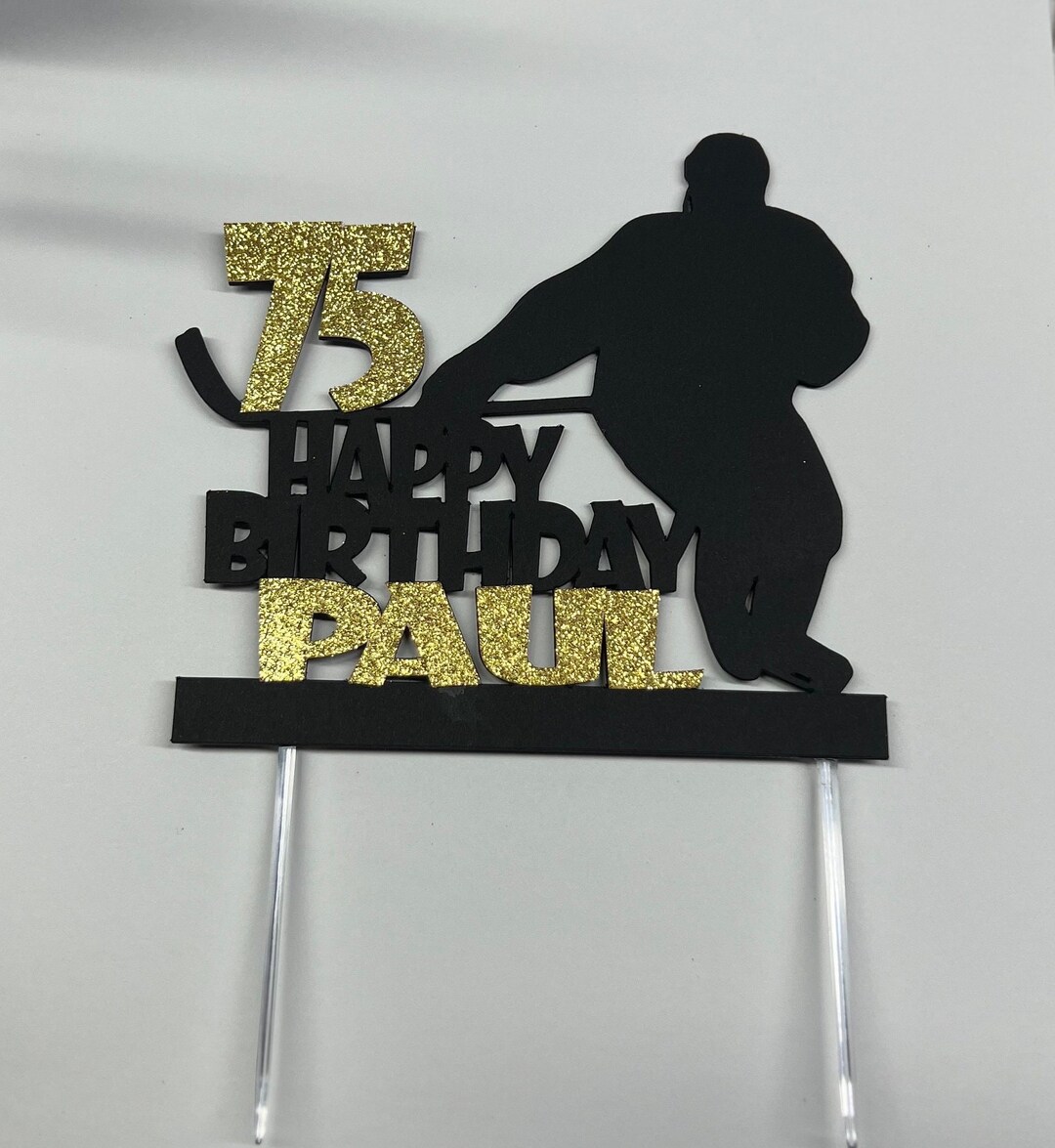 Hockey Cake Topper, Hockey Player Cake Topper, Hockey Birthday Cake Topper, Hockey Player