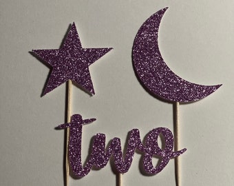 Space cupcake toppers, outer space cupcake toppers, space themed cupcake toppers, two the moon cupcake toppers, moon cupcake toppers
