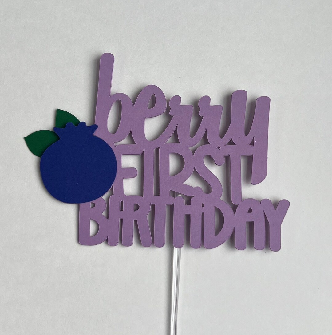Blueberry Cake Topper, Berry Cake Topper, Strawberry First Birthday
