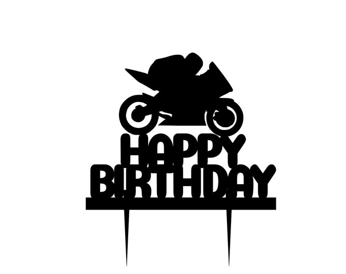 Bike cake topper, Crotch rocket cake topper, biker cake topper, ride cake topper, ride or die cake topper, bike topper, bike cupcake toppers