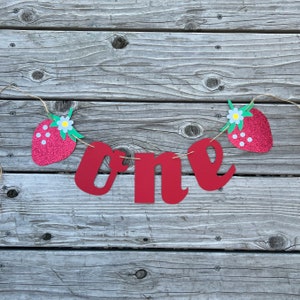 Strawberry banner, berry birthday banner, berry banner, first birthday banner, berry one banner, strawberry first birthday banner