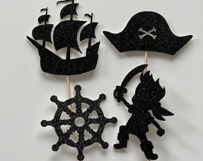 Pirate cupcake toppers, Pirate ship cupcake toppers, little pirate cupcake toppers, Pirate cake topper, Pirates cake toppers, pirate party