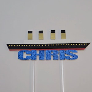 Ship cake topper, shipwreck cake topper, boat cake topper, cruise ship cake topper, ship birthday cake topper, boat birthday cake topper