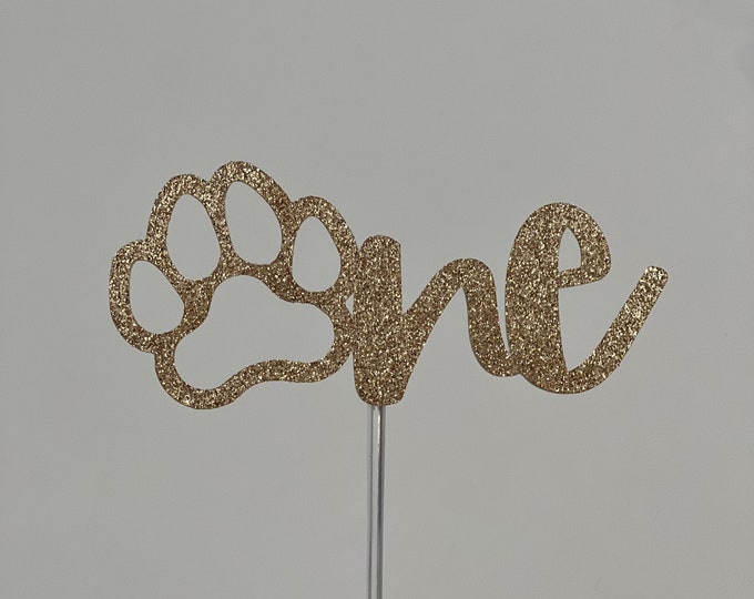 Paw print cake topper, dog birthday cake topper,  dogs first birthday cake topper, first birthday cake topper