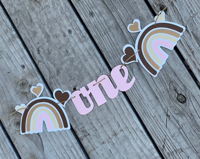 Rainbow high chair banner, rainbow first birthday banner, rainbow banner, rainbow party decorations, rainbow birthday banner