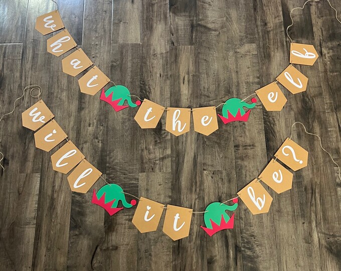 Christmas gender reveal banner, Christmas banner, Boy or girl banner, Christmas gender reveal, elf banner, elf gender reveal banner