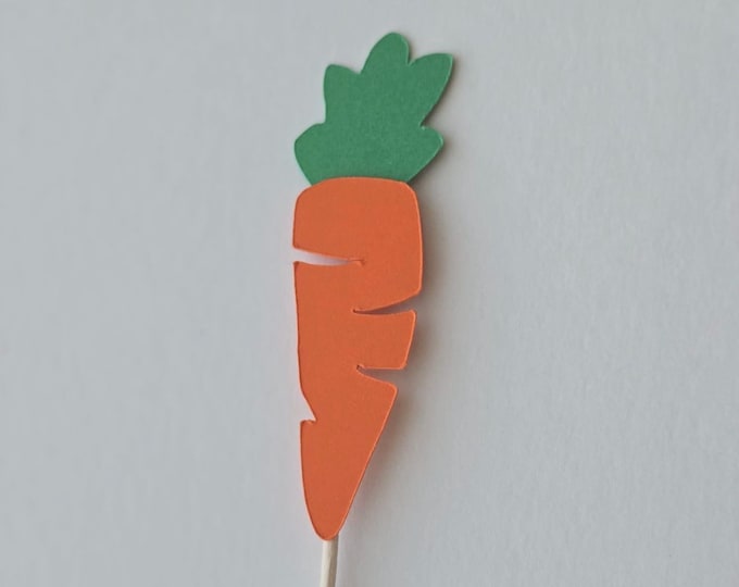 Carrot cupcake toppers, carrot toppers, carrot cake topper, carrot cake toppers, carrot birthday toppers, set of 12 cupcake toppers