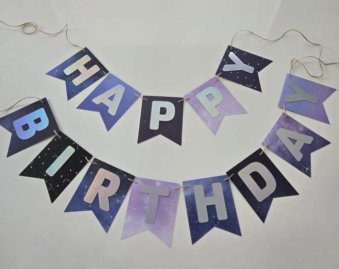 Space banner, Space theme banner, Galaxy banner, Galaxy birthday banner, Outer space birthday banner, Outer space banner, Galaxy birthday