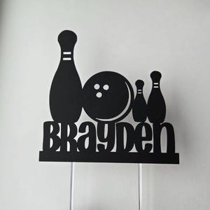 Personalized Bowling Birthday Cake Topper: Custom Name