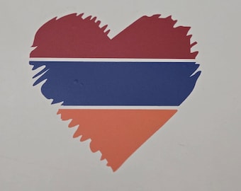 Armenian Flag Heart Sticker: Custom Vinyl Decal