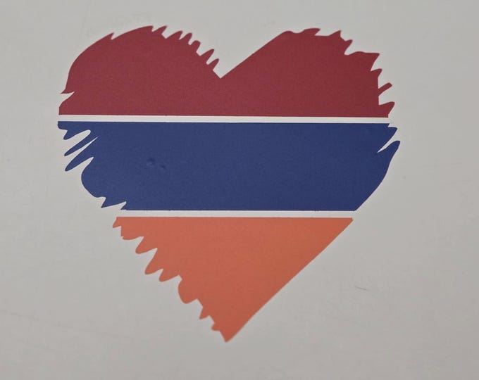 Armenian Flag Heart Sticker: Custom Vinyl Decal