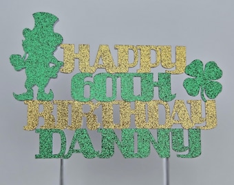 Leprechaun Birthday Cake Topper: Shamrock Clover, St. Patrick's Day Party