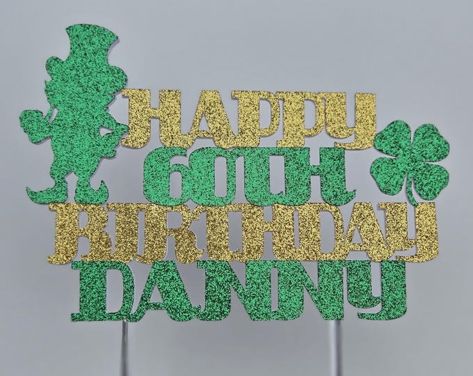 Leprechaun Birthday Cake Topper: Shamrock Clover, St. Patrick's Day Party