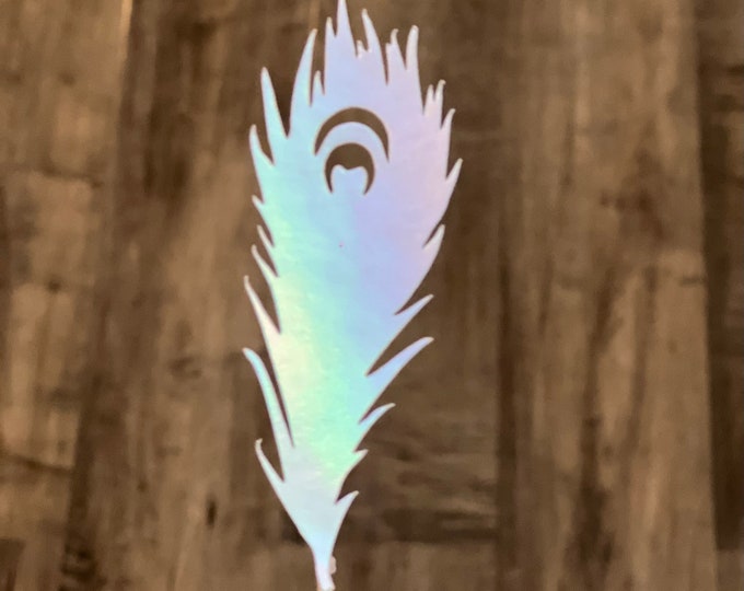 Holographic feather dye cut, holographic feather cupcake toppers, feather cupcake toppers, feather cutouts, set of 12
