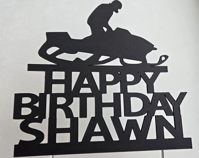 Snowmobile Birthday Cake Topper: Winter Sports Party Decor
