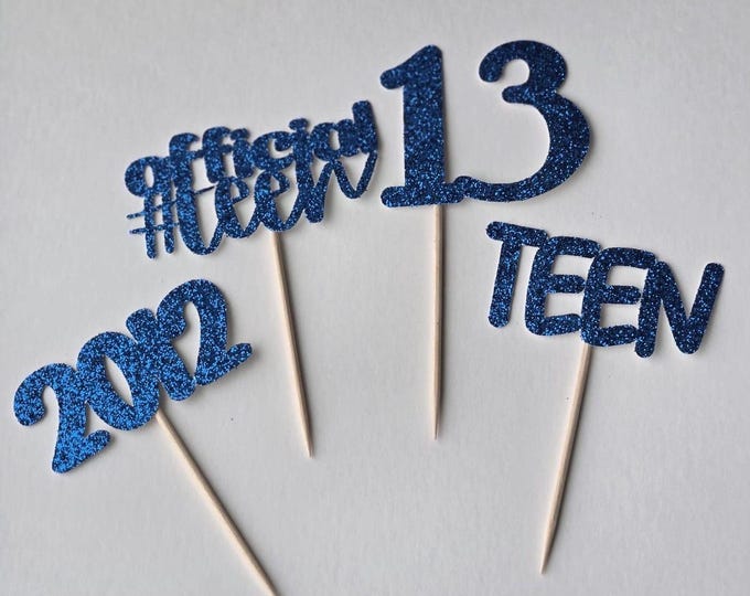 Im 13 cupcake toppers, 13th birthday cupcake toppers, teen cupcake toppers, teenager cupcake toppers, set of 12