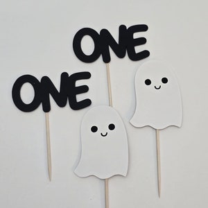 Spooky one cupcake toppers, Booday cupcake toppers, halloween cupcake topper, ghost cupcake toppers, set of 12