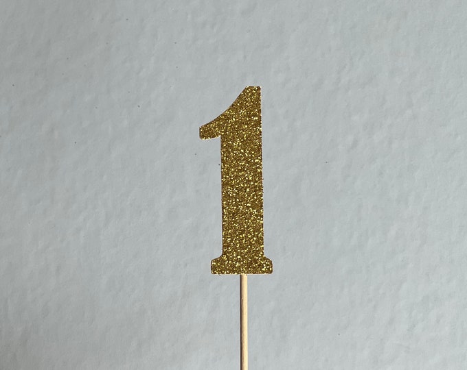 One cupcake topper, first birthday cupcake toppers, one cupcake toppers, 1st birthday cupcake toppers, number cupcake toppers, set of 12