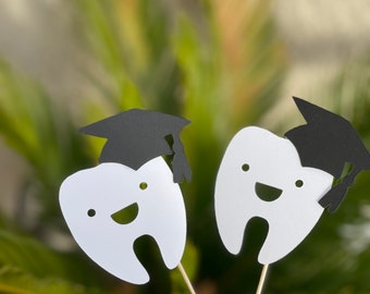 Dental Graduation Cake toppers - set of 12