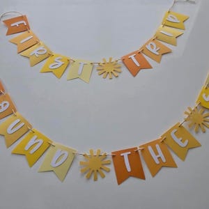 First Trip Around the Sun Banner: Sunny Birthday Party Decor