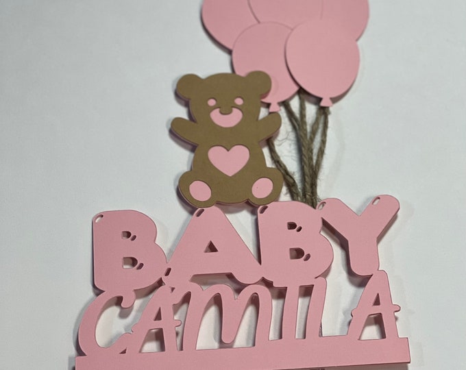 Teddy bear baby cake topper, teddy bear welcome baby cake topper, bear baby welcome cake topper, teddy bear baby shower topper, bear topper