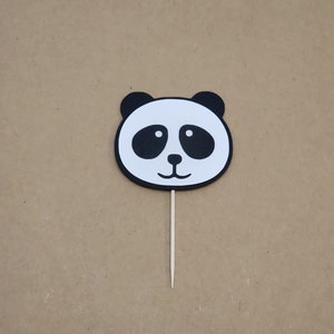 Panda bear cupcake toppers, panda toppers, panda cupcake toppers, bear toppers, panda bear party decorations, set of 12 toppers