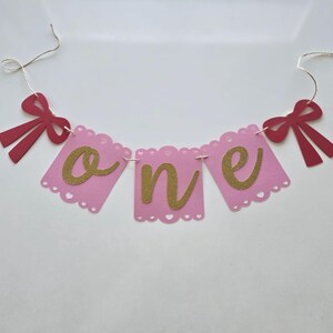 Bow high chair banner, bow banner, bow birthday banner, cute one banner, girly high chair banner, girly one banner, princess high chair sign