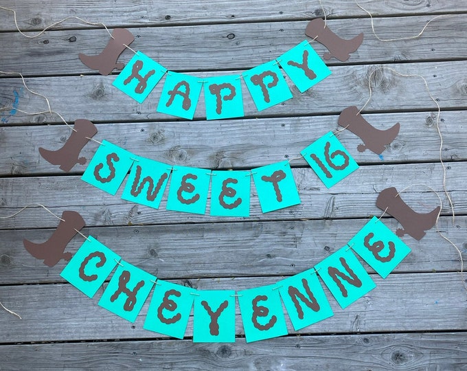 Cowboy banner, cowboy birthday banner, cowgirl birthday banner, cowgirl banner, cowboy party decorations, cowboy party decorations