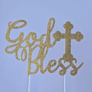 God bless cake topper, bless cake topper, christening cake topper, christening topper, blessing cake topper, first communion cake topper